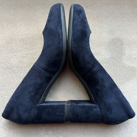 ABEO Tempo Navy Blue Suede Block Heel Classic Pumps Minimalist Women’s 9 - Picture 4 of 15